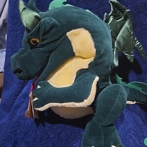 Green and Yellow Stuffed Dragon Puppet Large Folktails